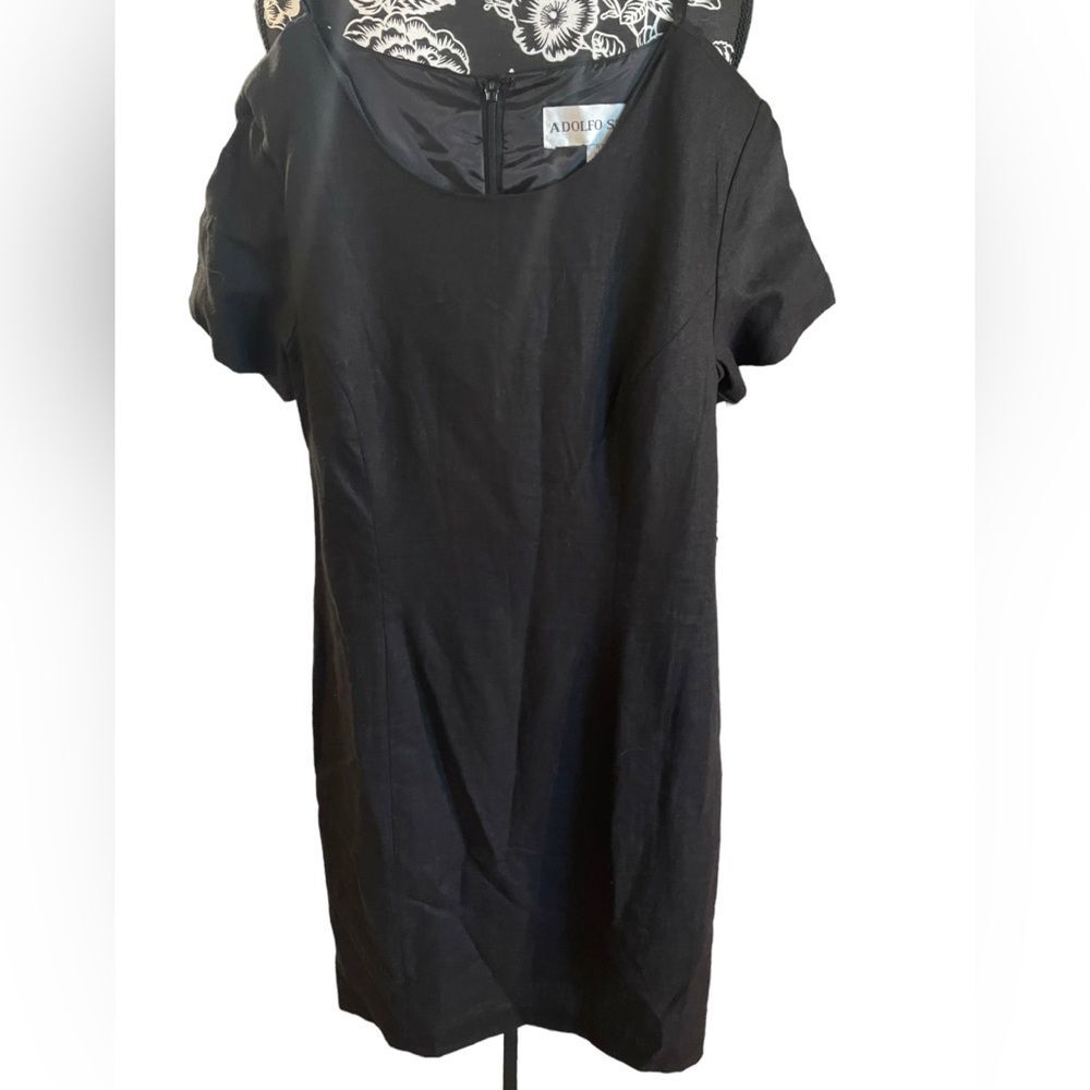 π NWT Vintage Adolfo Studio Black Dress Size 8